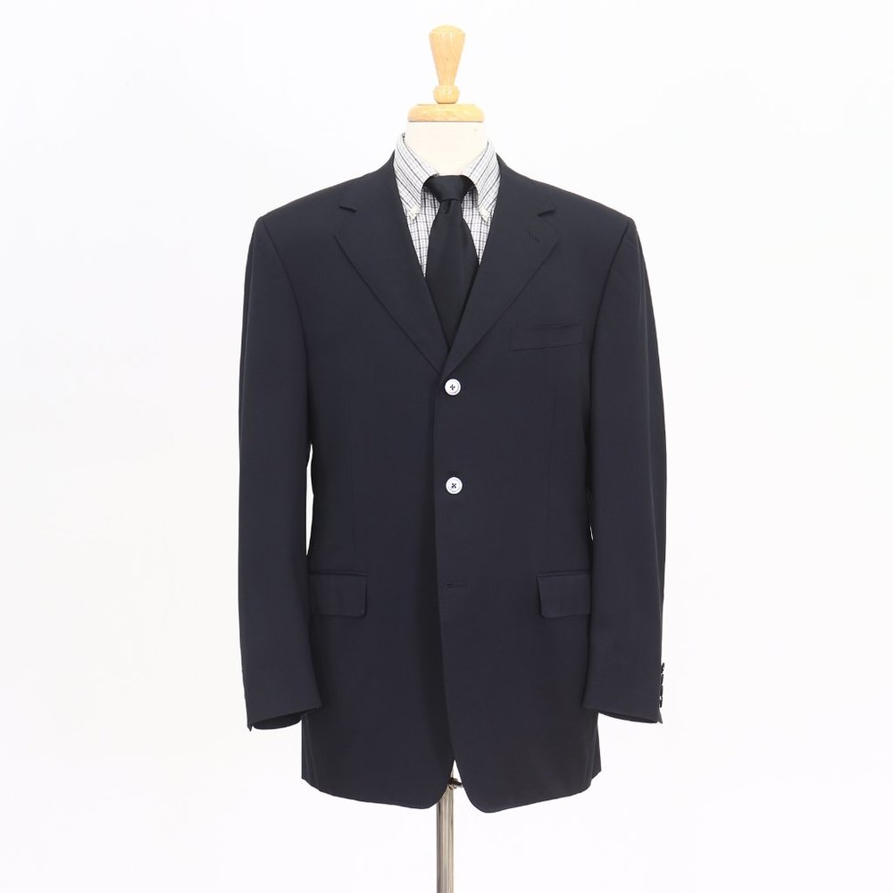 Canali 44L Navy Solid 3-Button Sport Coat Blazer Jacket O417